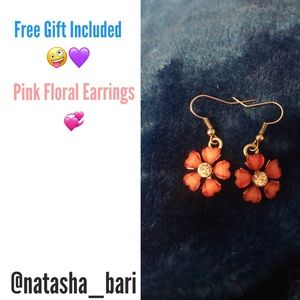 Pink Floral Earrings ~FREE GIFT INCLUDED~